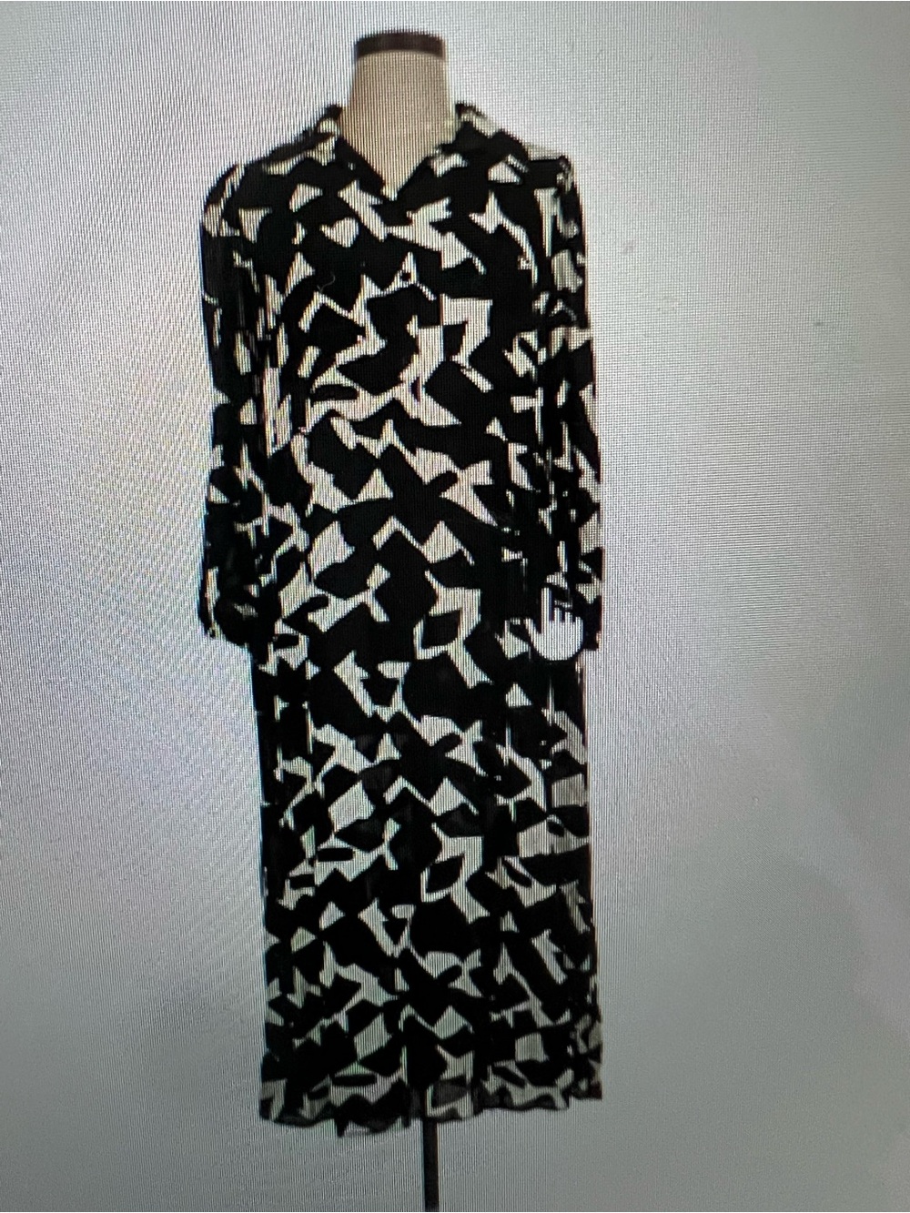 Zara Black and White Abstract Midi Dress